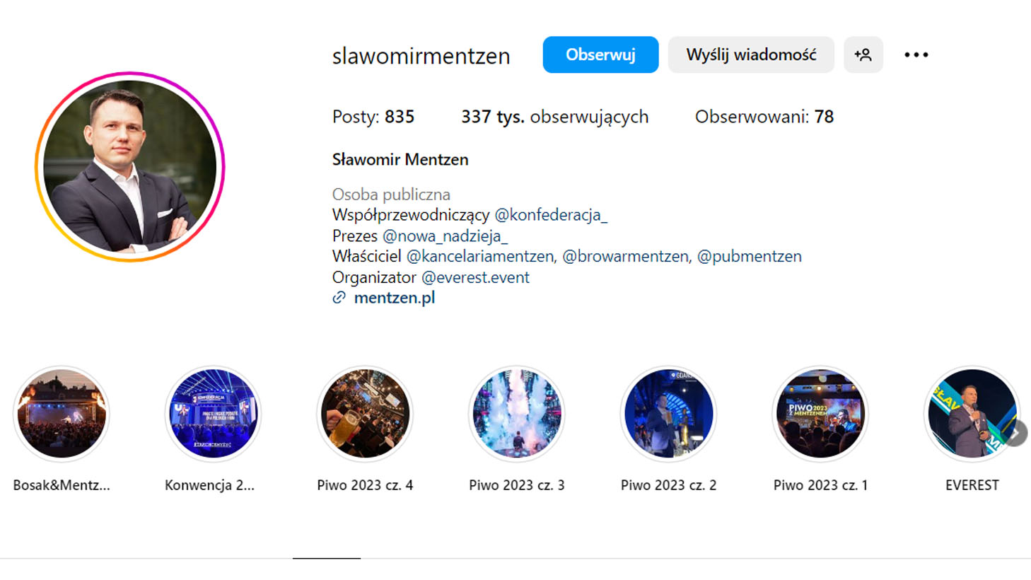 Mentzen wraca na Instagram!