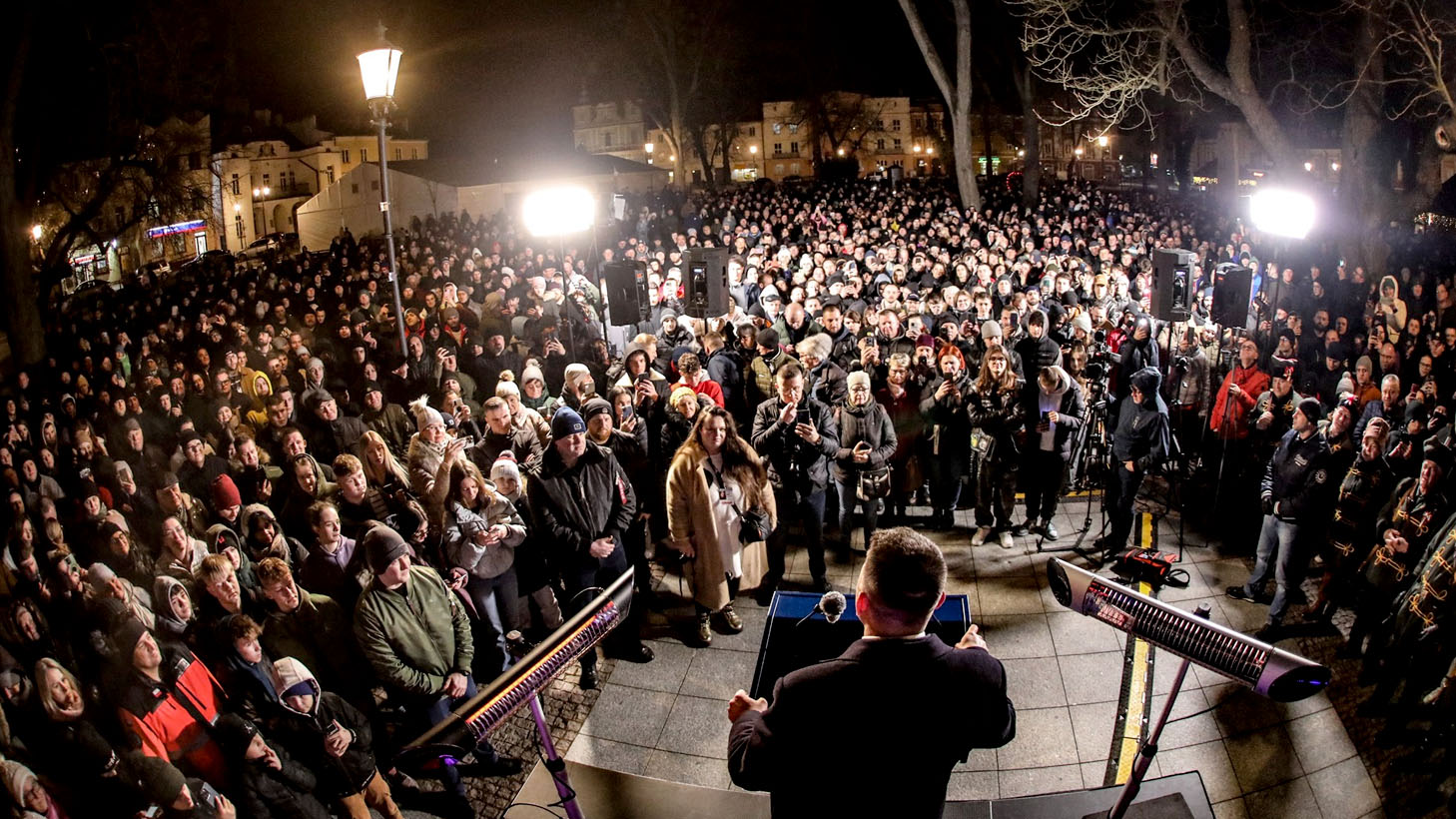 Sławomir Mentzen na wiecu w Krasnymstawie, 5 marca 2025 r.