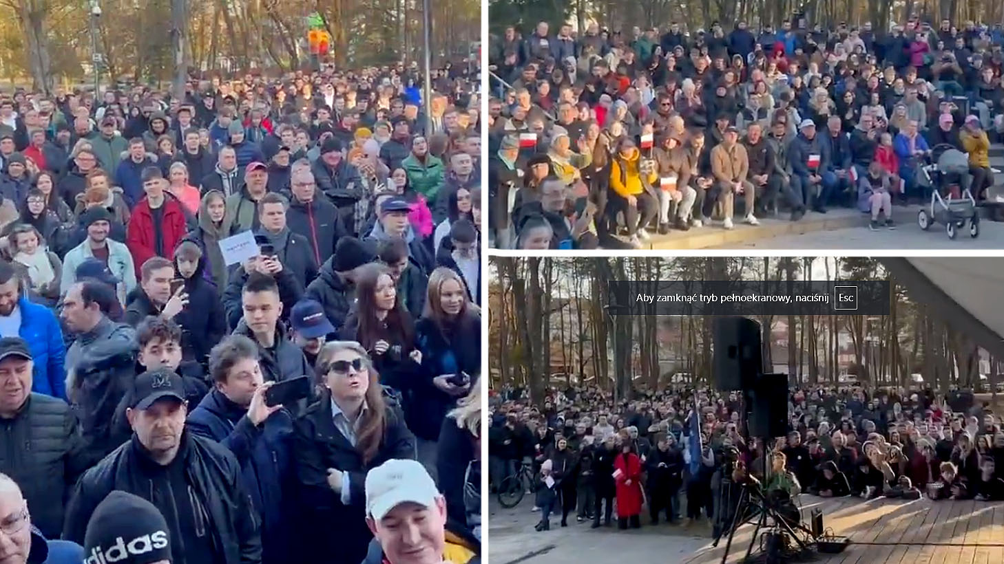 An incredible crowd at the gathering  with Sławomir Mentzen